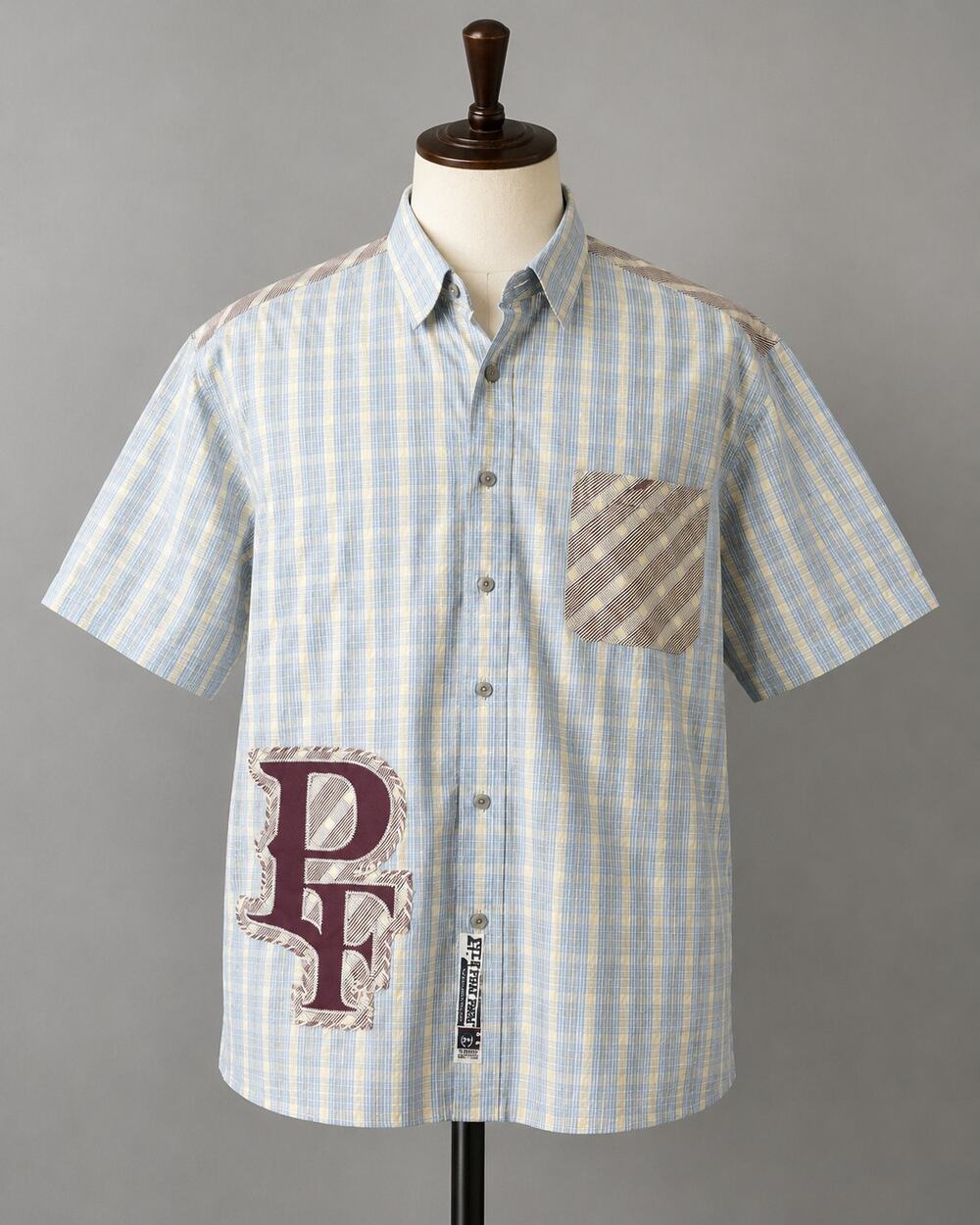 Vintage Phat Farm Men's XL Plaid Button Up Shirt Y2K PF Applique Hip Hop Cotton